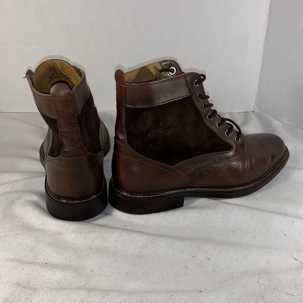 Saks Fifth Avenue Men's Dark Brown Leather & Suede Chukka Boots View 4